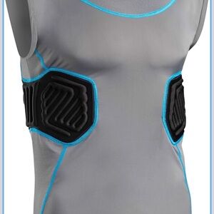 Gray and Black Padded Compression Shirt